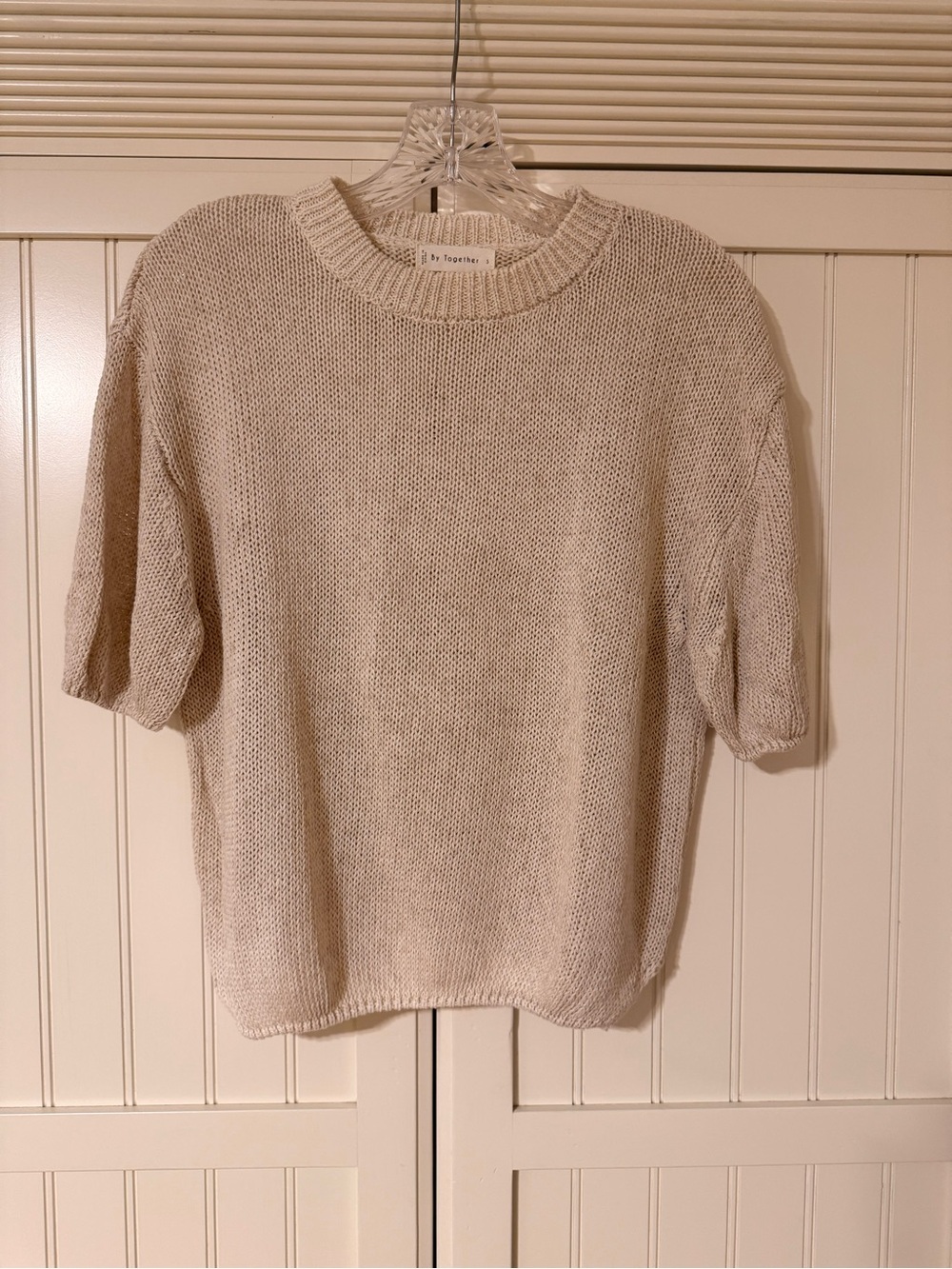 By Together Cream Short-Sleeve Crewneck Knit